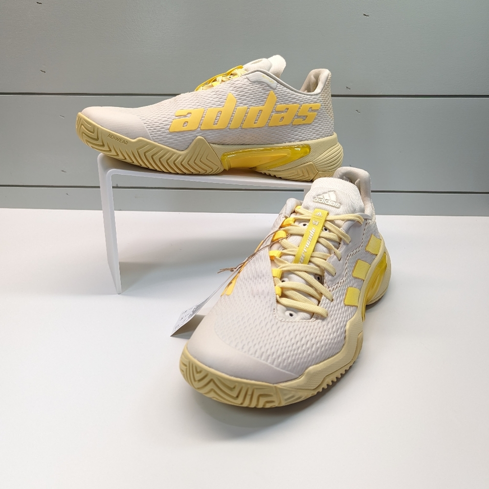 Adidas Barricade Ecru Tint Beam Yellow Tennis Court Sneakers size Men's 6.5